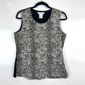 Exclusively Misook Snake Print Sleeveless Blouse Size Small